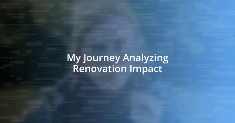 My Journey Analyzing Renovation Impact